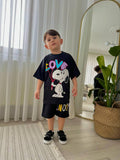 Ensemble Garçon Noir SNOOPY (love)