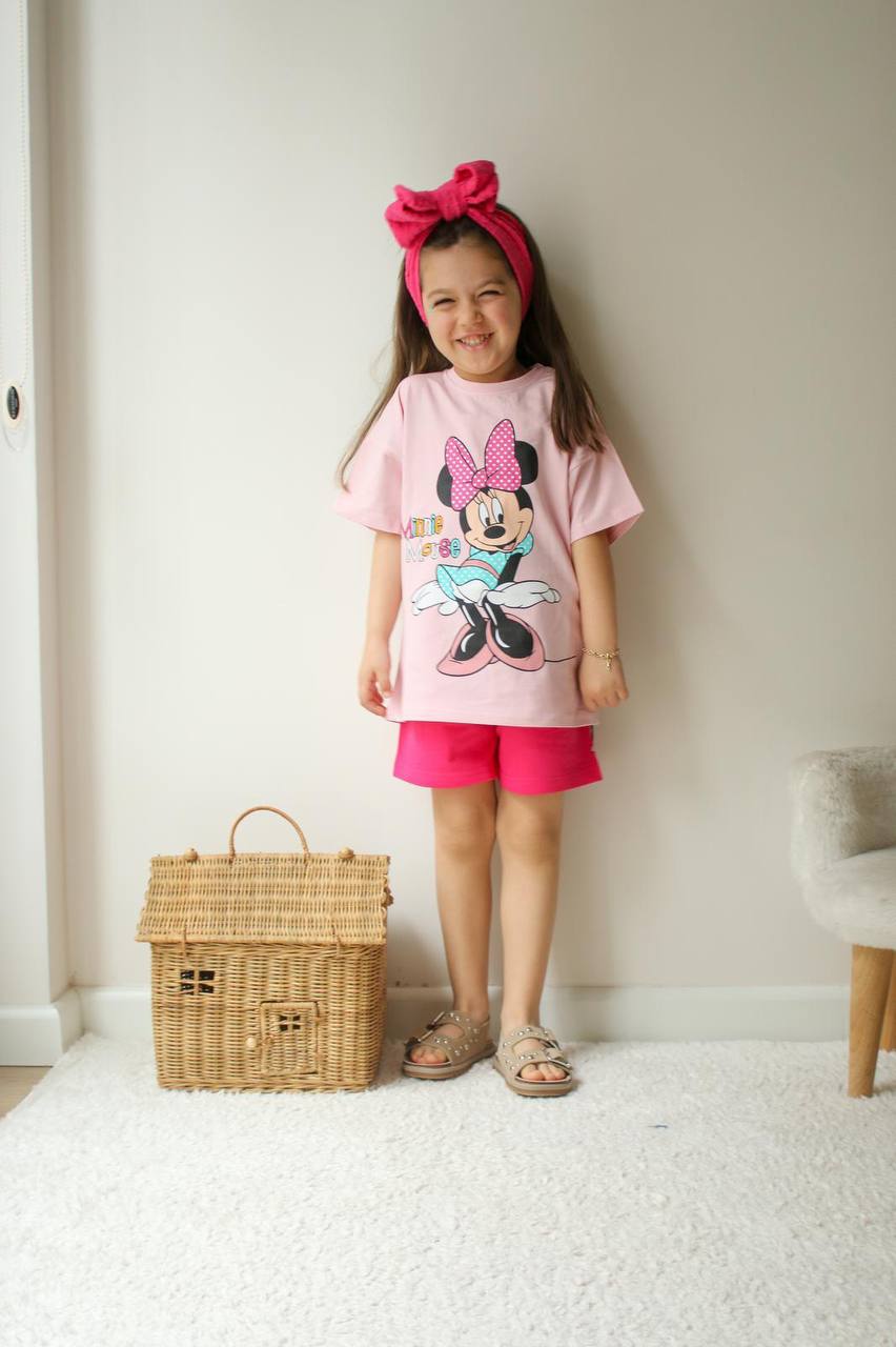Ensemble Rose Minnie Mouse fille